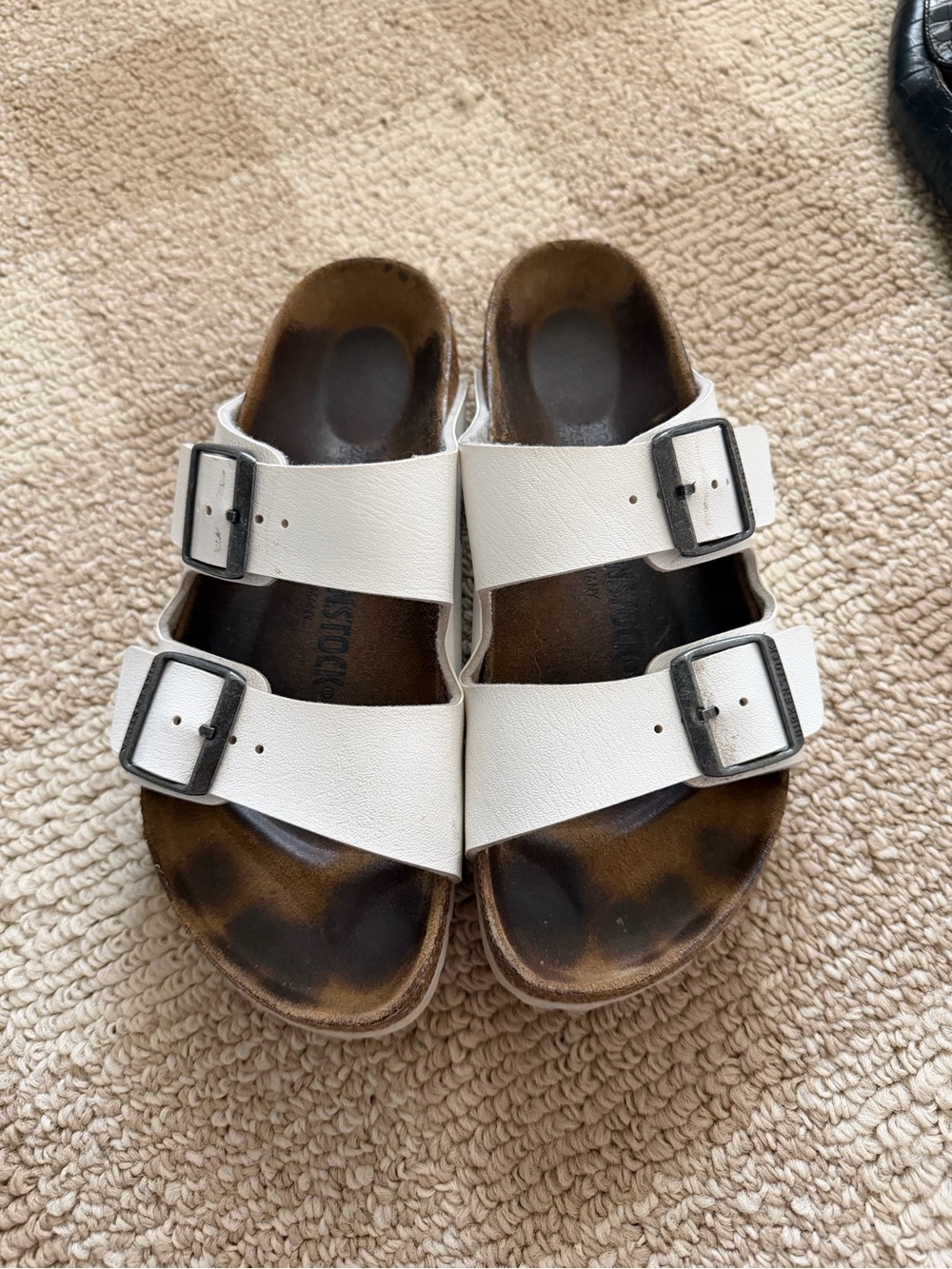 Birkenstock White Two-Buckle Arizona Sandals